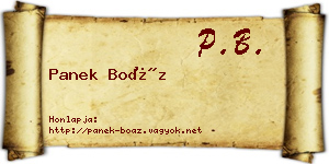 Panek Boáz névjegykártya